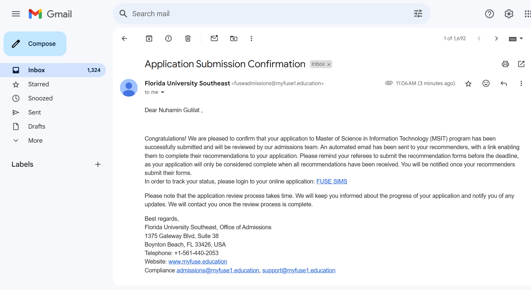 recommender submission confirmation email